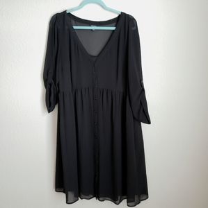 Sz1 Torrid Black Peasant Dress